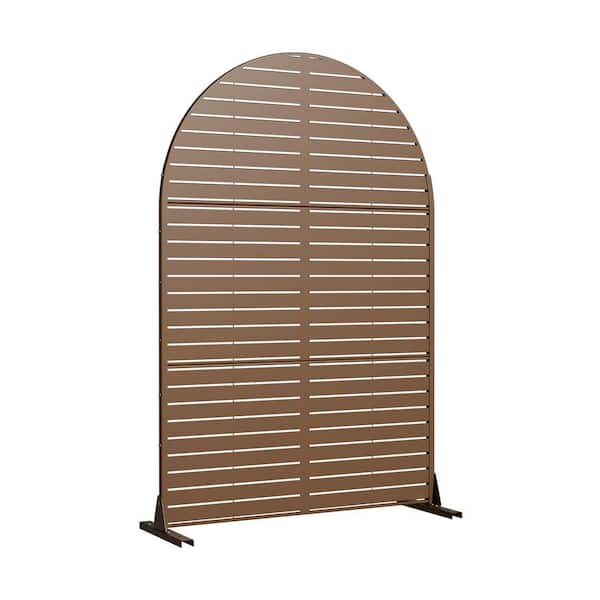 Outdoor Privacy Fence 47 in. L x 16 in. W x 72 in. H Brown Galvanized Steel Garden Privacy Screen