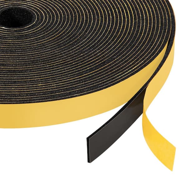 1/2 in. x 1/16 in. x 33 ft. Weather Stripping Door Seal Strip, New Adhesive Foam Insulation Tape for Windows/Doors Frame