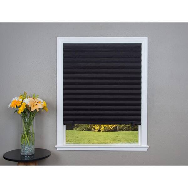 Redi Shade Cut-to-Size Black Cordless Blackout Privacy Temporary Shades 36 in. W x 72