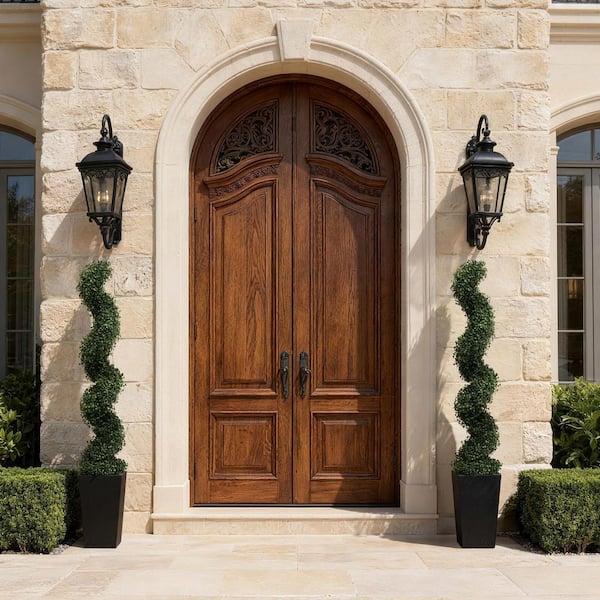 Vitalismo 4ft. Artificial Spiral Topiary Trees w/Black Planter UV