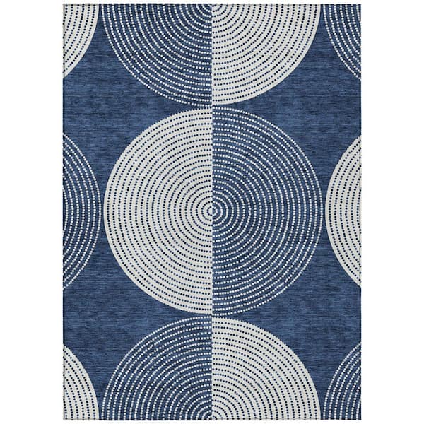 Chantille Machine Washable Indoor/Outdoor Abstract ACN2275 Navy 2 ft. 6 in. x 3 ft. 10 in. Area Rug