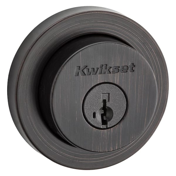 Kwikset 159 Series Venetian Bronze Double Cylinder Round Deadbolt Featuring SmartKey