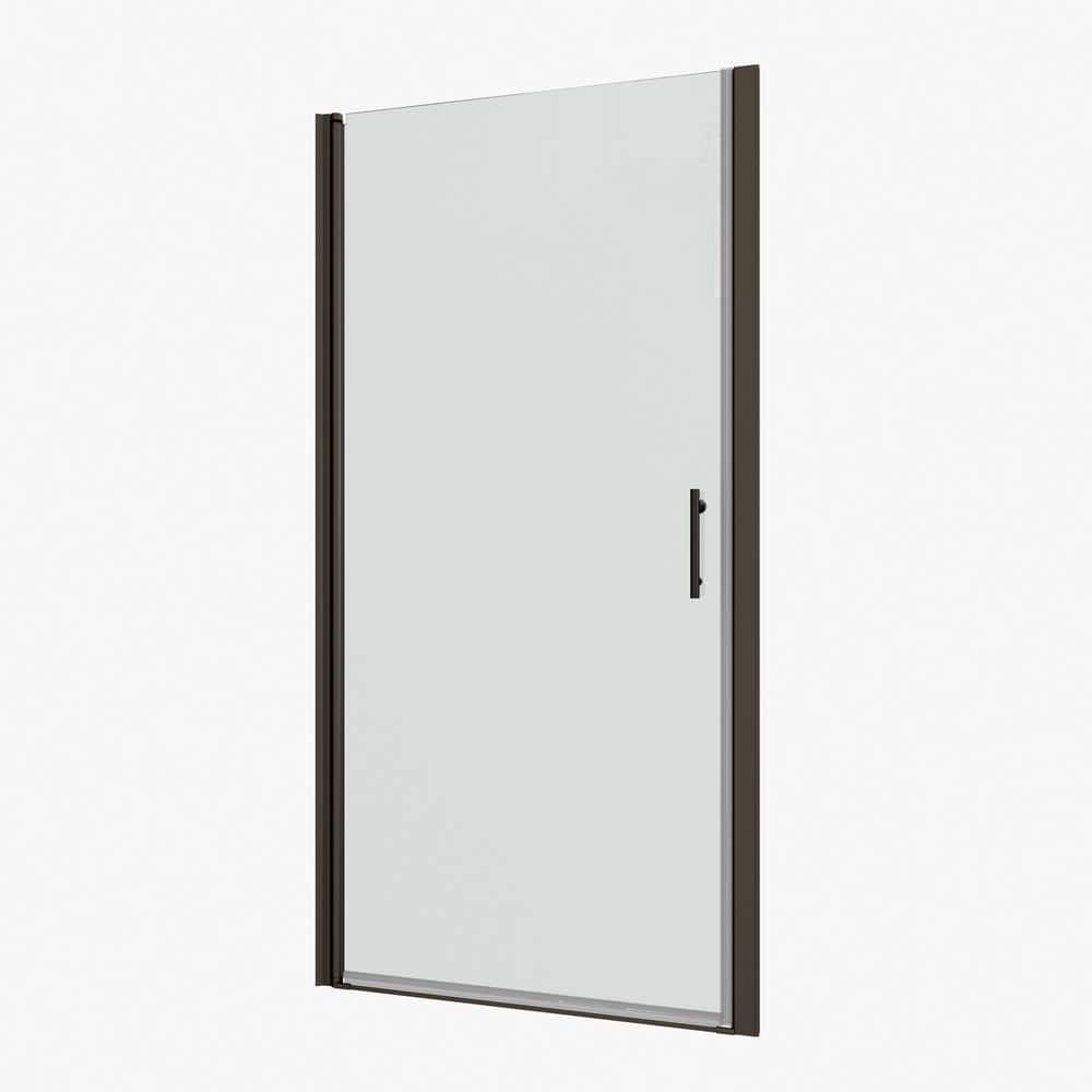 Boosicavelly 28 in. W x 72 in. H Pivot SemiFrameless Shower Door in