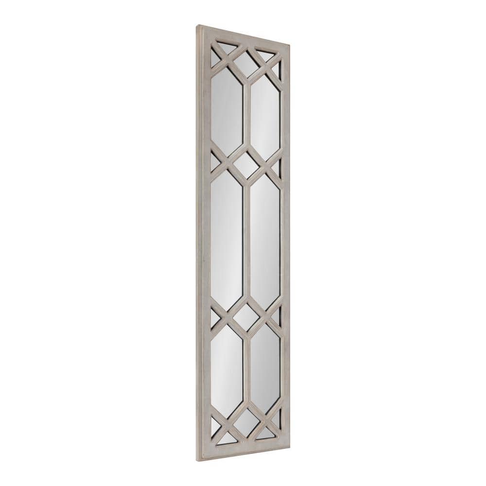 Kate and Laurel Gramlock 12.50 in. W x 47.50 in. H Gray Rectangle Rustic  Framed Decorative Wall Mirror 222609 The Home Depot