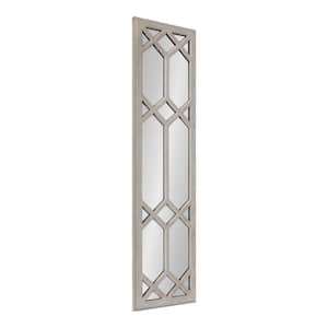 Gramlock 12.50 in. W x 47.50 in. H Gray Rectangle Rustic Framed Decorative Wall Mirror