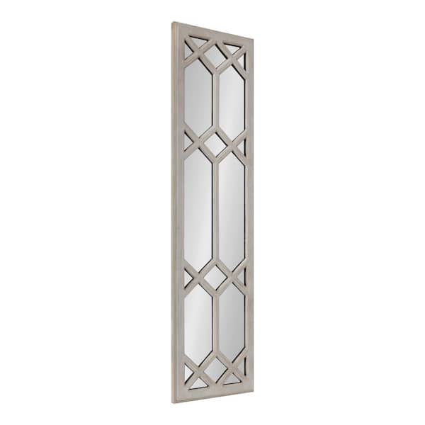 Kate and Laurel Gramlock 12.50 in. W x 47.50 in. H Gray Rectangle Rustic Framed Decorative Wall Mirror