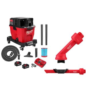 M18 FUEL 9 Gal. Cordless Dual-Battery Wet/Dry Shop Vacuum Kit with AIR-TIP 1-1/4 in. - 2-1/2 in. Brush and Crevice Tools