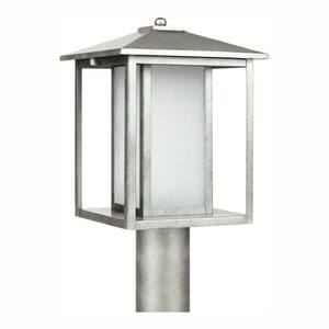 Hunnington 1-Light Outdoor Weathered Pewter Post Light with LED Bulb