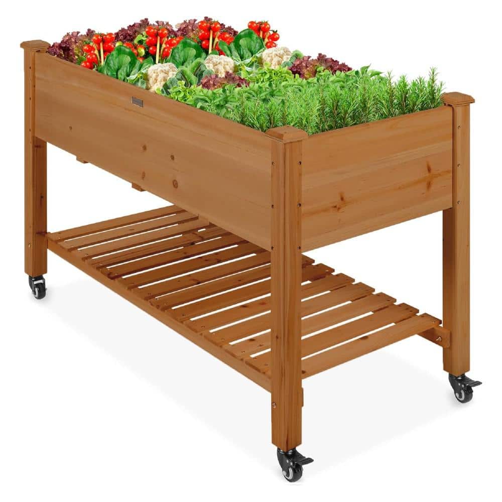 48 in. x 24 in. x 30 in. Brown Wood Raised Garden Bed