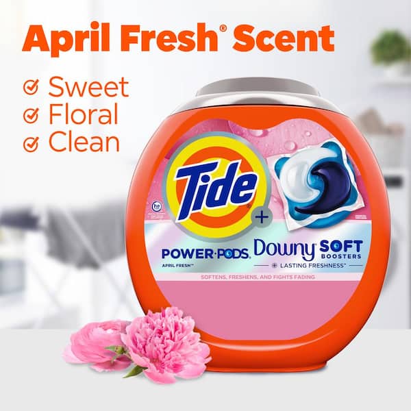 2 in 1 Power Pods with Downy April Fresh Scent Laundry Detergent Pods ,45-Count, 2-Pack