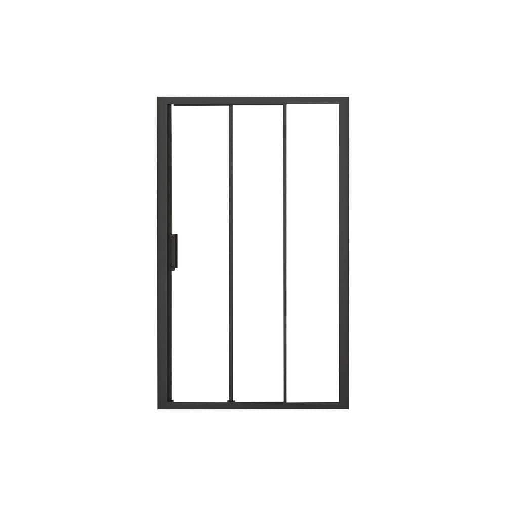 48 in. W x 70 in. H Sliding Semi-Frameless Shower Door in Matte Black Finish with Clear Glass price history on PriceWatchPro