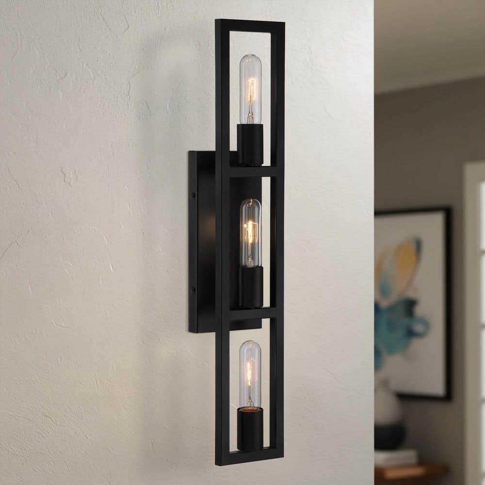 Urban Oasis 3 Light Matte Black Bath Bar Vanity Light price history on PriceWatchPro