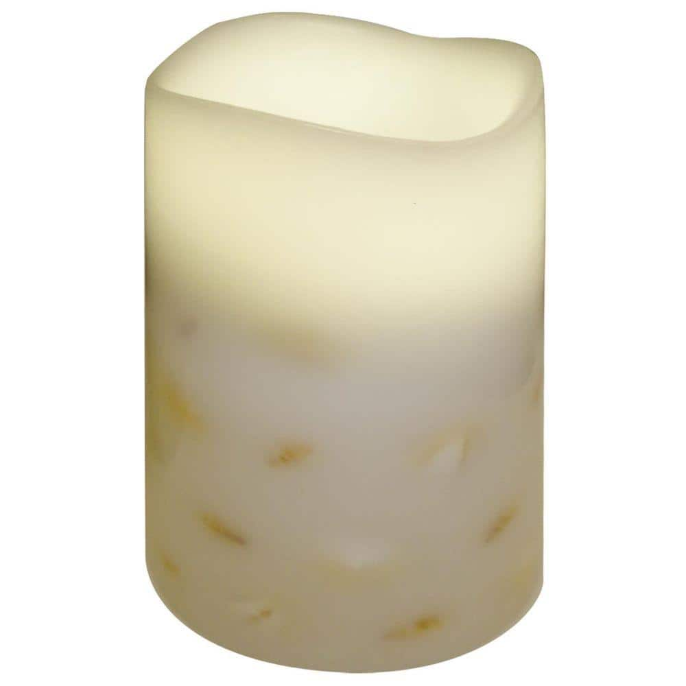 4 in. x 5.5 in. Flameless Shell Embedded Candle 45-775-00 - The Home Depot