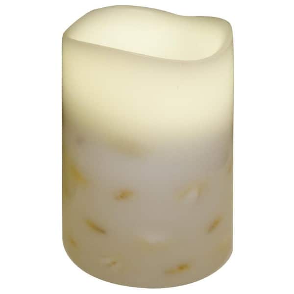 Unbranded 4 in. x 5.5 in. Flameless Shell Embedded Candle