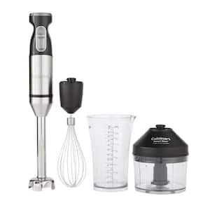 Smart Stick 5-Speed Stainless Steel Immersion Blender with 3-Cup Chopper and Grinder Attachment
