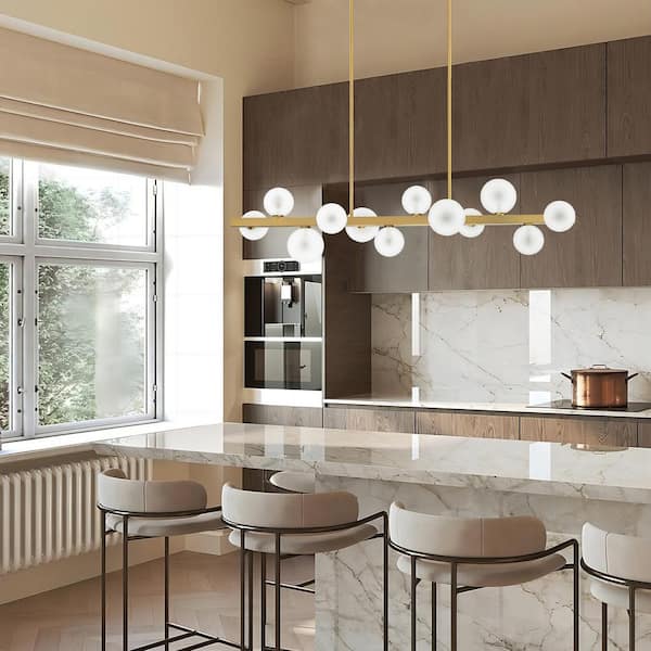 Rennnsan Luna 12-Light Mid-Century Modern Kitchen Island Pendant