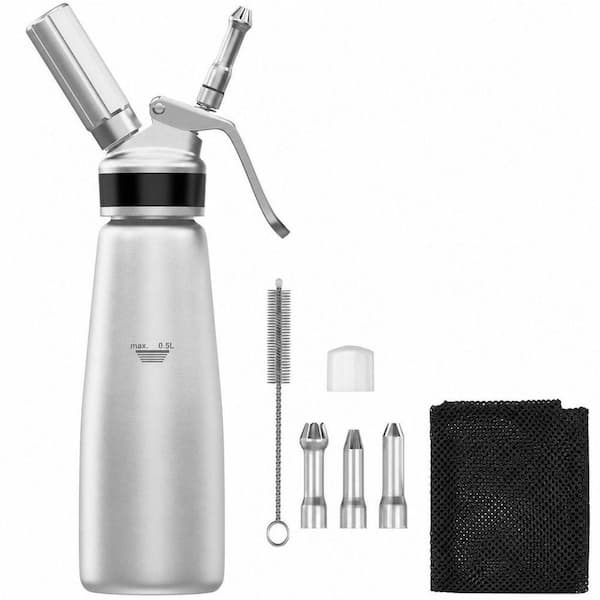 CREAM WHIPPER 500ml クリームホイッパー Wudkey Silver Whipped Cream Dispenser, 500ml Aluminum Cream
