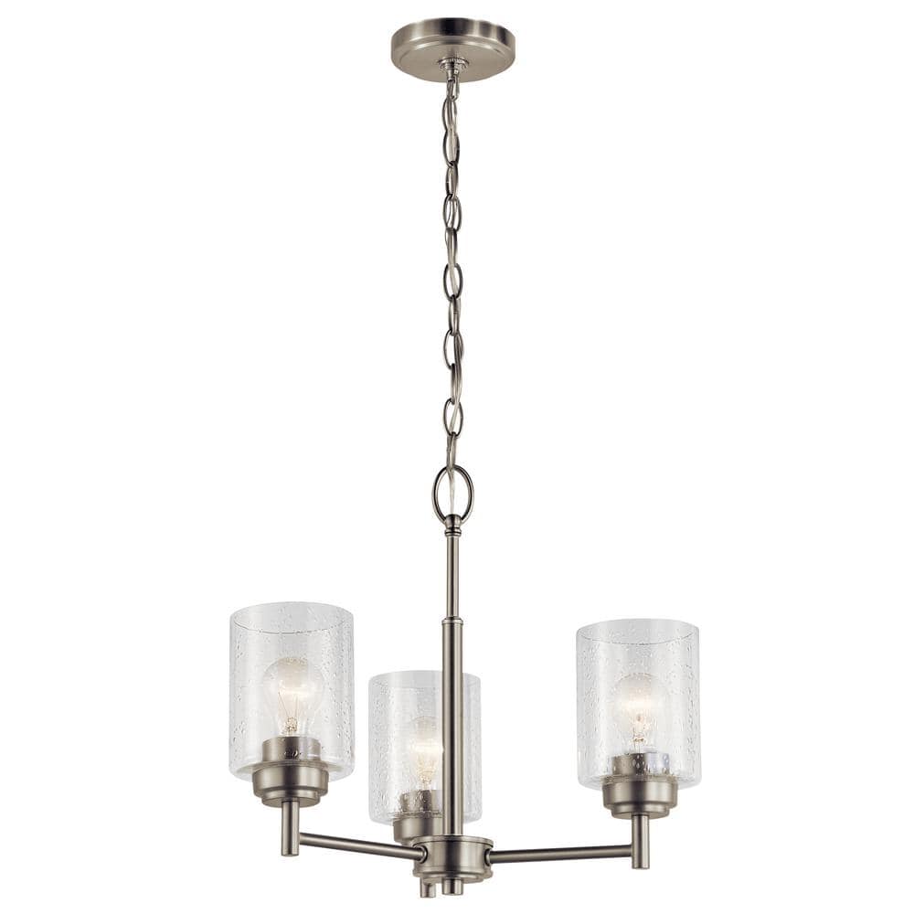 Winslow 18" Brushed Nickel Mini Chandelier with Clear Glass