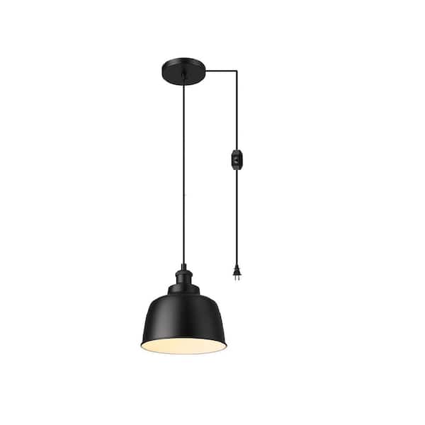 JAZAVA 1-Light Black Finish Chandelier Pendant Design Light