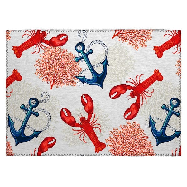 Harpswell 1 ft. 8 in. x 2 ft. 6 in. Ivory Geometric Indoor/Outdoor Area Rug