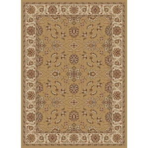 Como Beige 5 ft. x 7 ft. Traditional Oriental Floral Area Rug