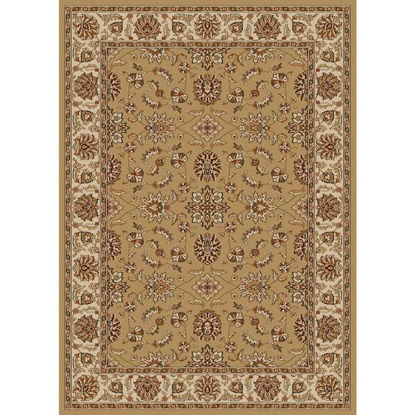 Unbranded Como Beige 5 ft. x 7 ft. Traditional Oriental Floral Area Rug