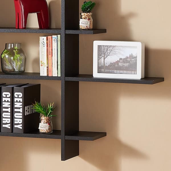 DANYA B 45 in. x 51 in. Black Laminate Five Level Black Asymmetric