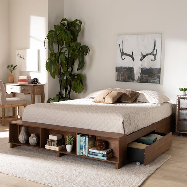 Arthur Ash Walnut Queen Platform Bed Frame