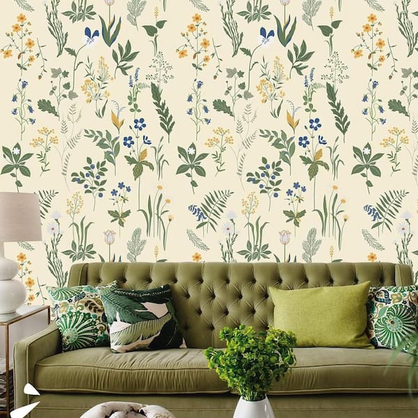 York Wallcoverings Alpine Botanical Spray and Stick Wallpaper