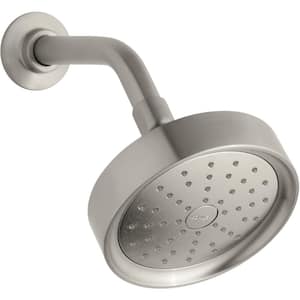 Purist 1-Spray Patterns 5.5 in. Wall Mount Fixed Shower Head in Vibrant Brushed Nickel