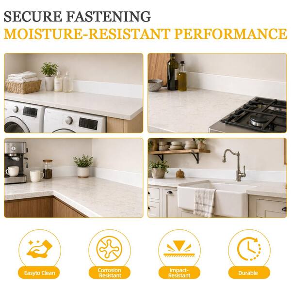 NTQ Kmi 42 in. Engineered Stone Vanity Backsplash 4 in. Bathroom