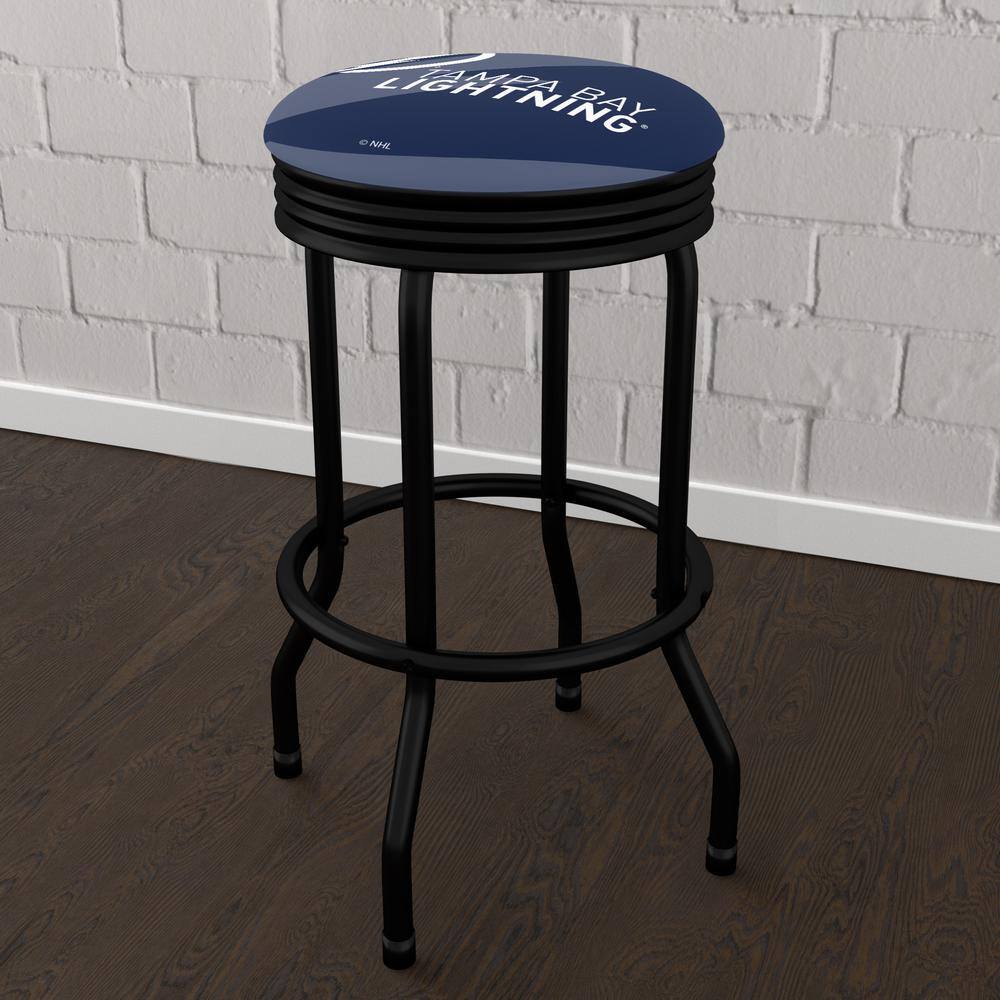 Tampa Bay Lightning Logo 29 in. Blue Backless Metal Bar Stool with