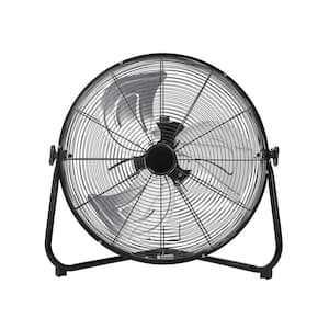 20" Black 3-speed Floor Fan, Standing or Wall-mounted, with 360° Angle Adjustment to Give You a Perfect Cooling Angle
