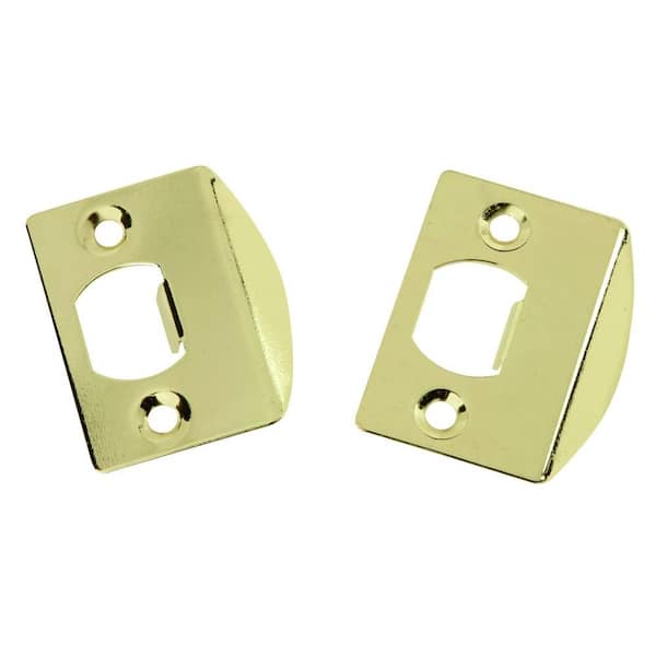 First Watch Security Polished Brass Full Lip Door Strikes (2-Pack)