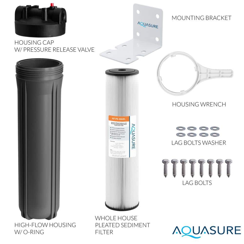 Aquasure Fortitude V2 Large Black Pleated Sediment Water Filter