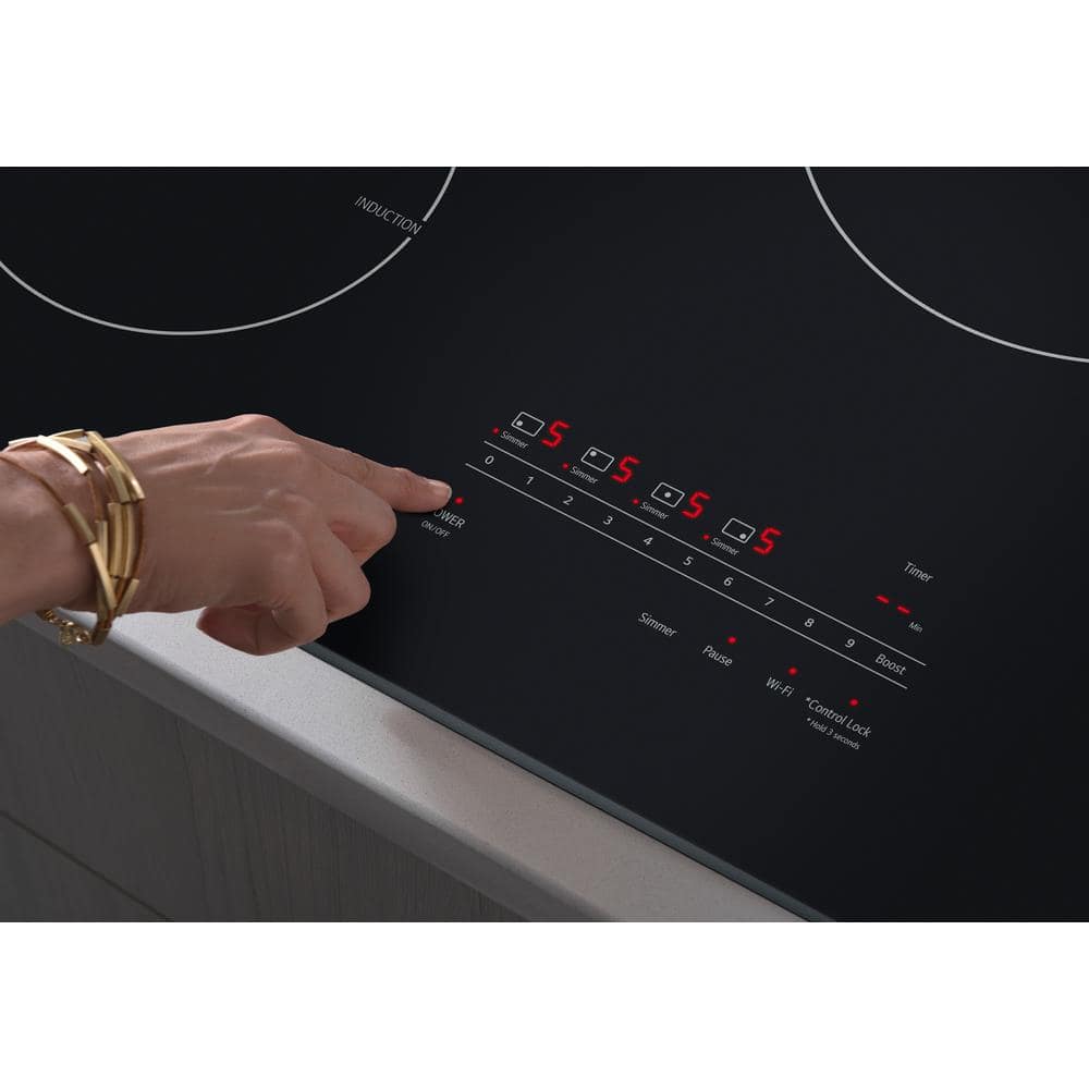 LG 36" Black Ceramic 5-Burner Induction Cooktop with Touch Control
