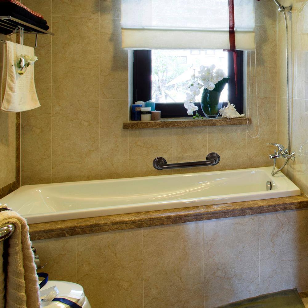 12-Inch Oil Rubbed Bronze Stainless Steel Bathroom Grab Bar