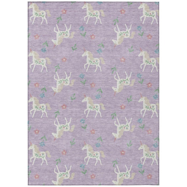 Chantille Machine Washable Indoor/Outdoor Abstract ACN2657 Lavender 3 ft. x 4 ft. Area Rug