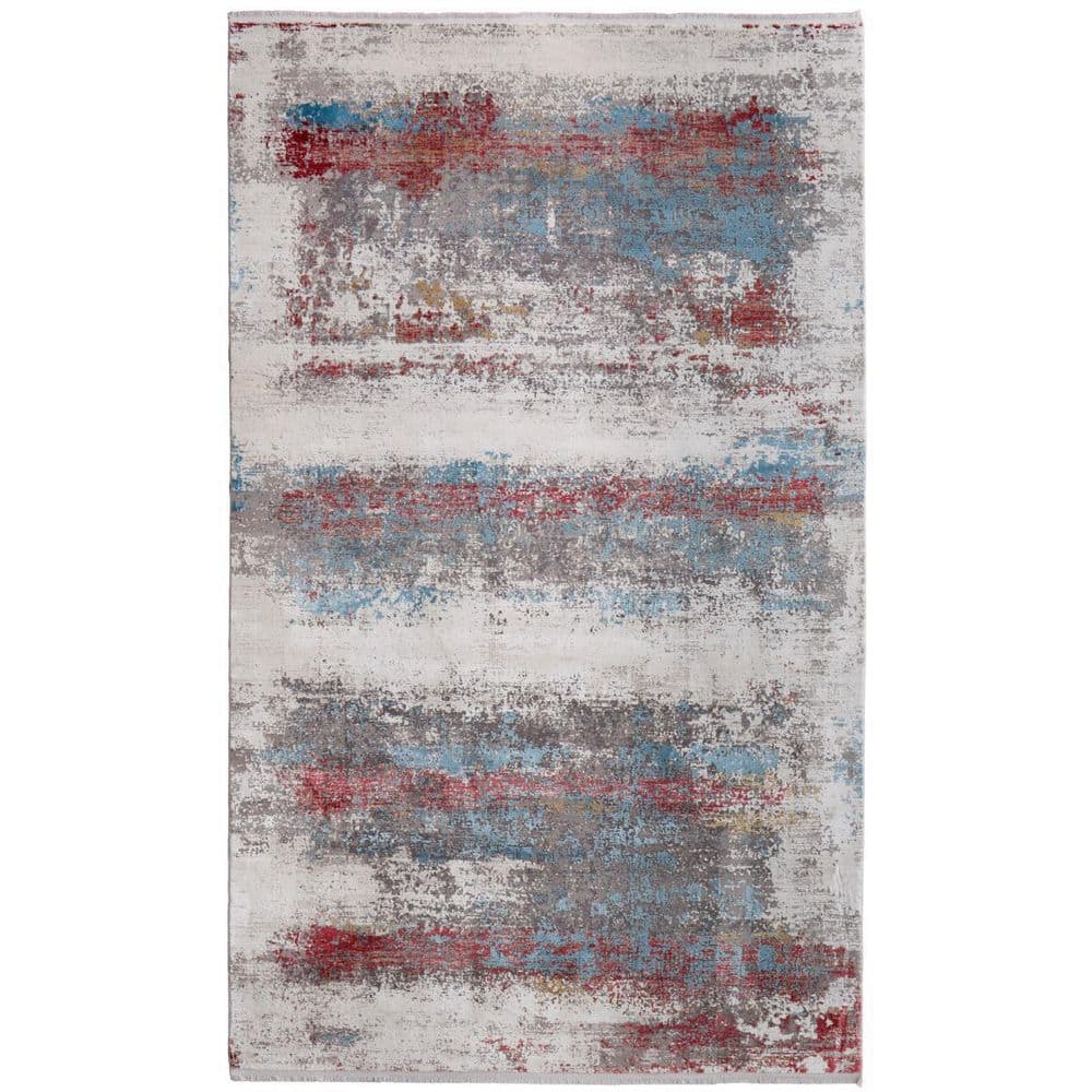 7 X 10 Gray, Blue, Red Abstract Area Rug price history on PriceWatchPro