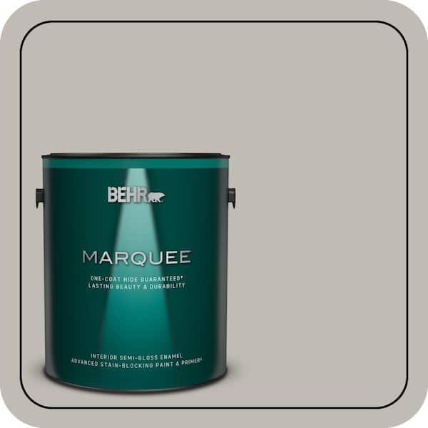 BEHR MARQUEE 1 gal. #MQ6-23 Pumice One-Coat Hide Semi-Gloss Enamel Interior Paint & Primer