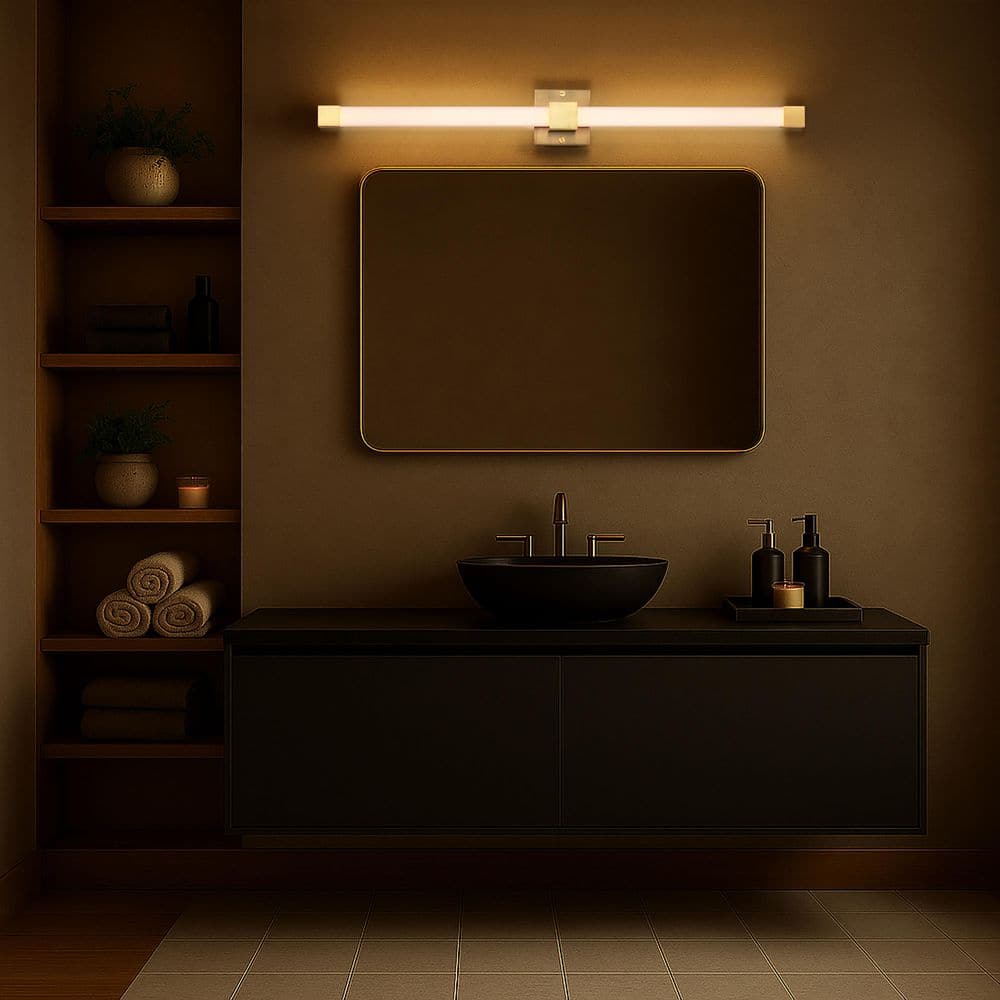 Brightwyn 35 in. 1-Light Brushed Brass Integrated LED Vanity Light Bar with White Acrylic Lens price history on PriceWatchPro