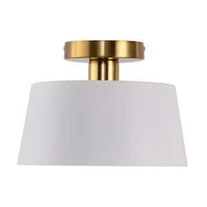 1-Light White Metal Semi-Flush Mount for Bathroom, E26 Base, No Bulbs Included (2-Pack)