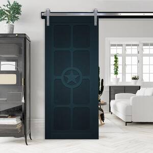 42 in. x 84 in. The Trailblazer Admiral Wood Sliding Barn Door with Hardware Kit in Stainless Steel