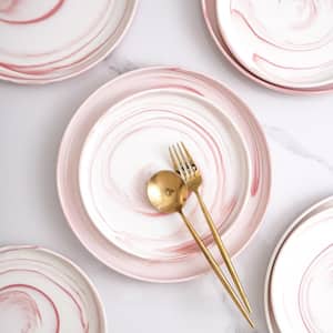 16-Piece Casual Pink Porcelain Dinnerware Set (Set for 4)