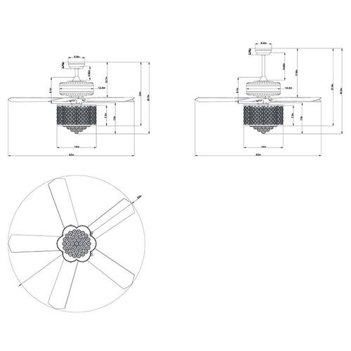 Deidor 5-Blade 52 in. Indoor Chrome Remote Controlled Ceiling Fan with Light KIt Warehouse of Tiffany Ceiling Fans With Lights