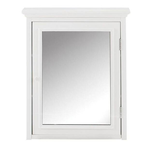 Home Decorators Collection Fremont 24 in. W x 30 in. H x 6-1/2 in. D Framed Surface-Mount Bathroom Medicine Cabinet in White