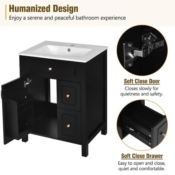 Qidian 24 in. W x 18. 4 in. D x 33. 8 in. H in Single Sink