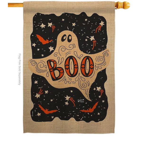 Angeleno Heritage MADE AND DESIGNED LOS ANGELES CALIFORNIA 28 in. x 40 in. Ghoulish Boo Fall House Flag Double-Sided Decorative Vertical Flags