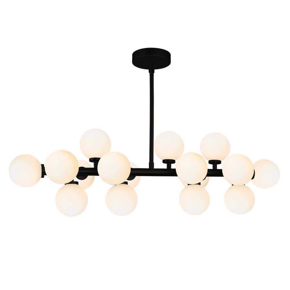 CWI Lighting Arya 16 Light Chandelier With Black Finish