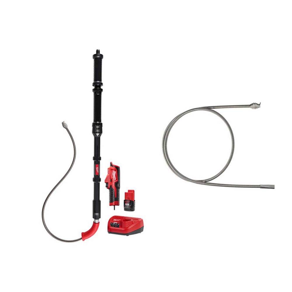 Milwaukee M12 Trap Snake 12Volt LithiumIon Cordless 6 ft. Toilet Auger Kit and 1/2 in. x 6 ft